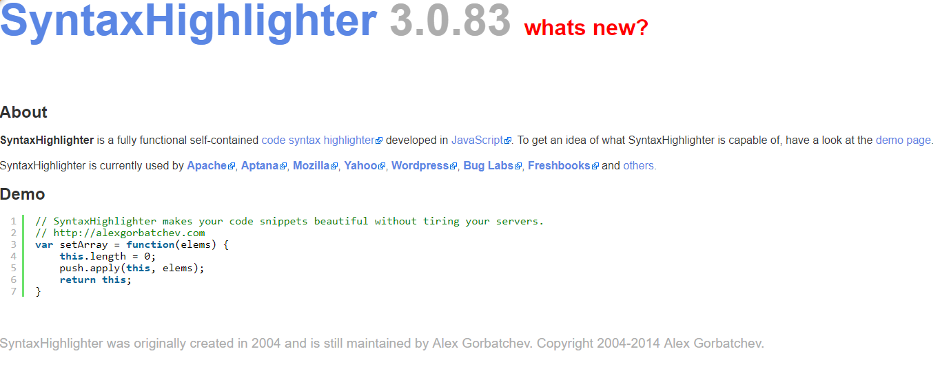 SyntaxHighlighter