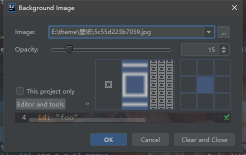 IDEA Background Image Plus 主界面